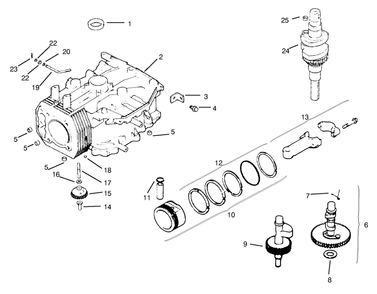 Crankcase Diagram and Parts List for 30159 790001 - 795100 Toro Lawn Tractor Accessories