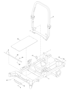 Main Frame Assembly Diagram and Parts List for 18765TE 400000000 - 414589899 Toro Lawn Tractor