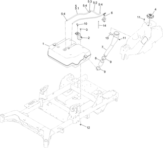 Fuel Assembly Diagram and Parts List for 77283 414152146 - 999999999 Toro Lawn Tractor