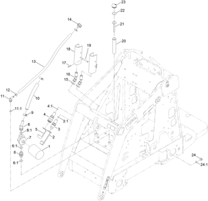 Hydraulic Assembly Diagram and Parts List for 22218 407100000 - 407599999 Toro Lawn Tractor Accessories