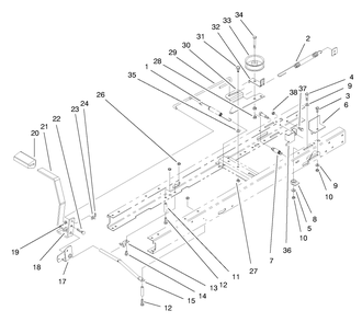 Clutch Assembly Diagram and Parts List for 71201 8900001 - 8999999 Toro Lawn Tractor