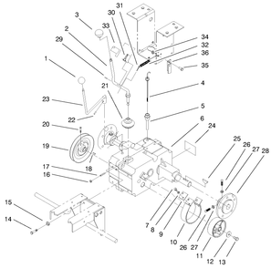 Transaxle Assembly Diagram and Parts List for 73429 9900001 - 9999999 Toro Lawn Tractor