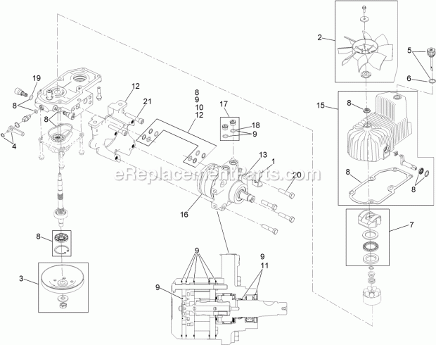 Lh Hydro Assembly No. 116-6413 Diagram and Parts List for 74916 313000001-313999999 Toro Lawn Mower