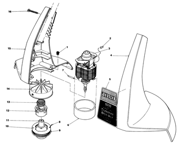 Motor And Housing Assembly Diagram and Parts List for 51255 5000001 - 5999999 Toro Trimmer