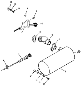 Throttle Choke & Exhaust Diagram and Parts List for 31-10K802 1000001 - 1999999 Toro Lawn Tractor