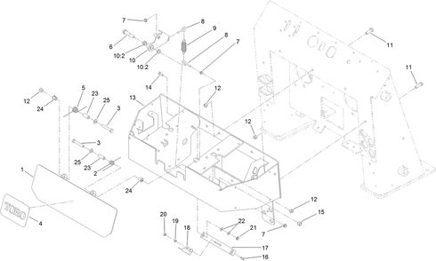 Control Panel Assembly Diagram and Parts List for 22322 407400000 - 407999999 Toro Lawn Tractor Accessories
