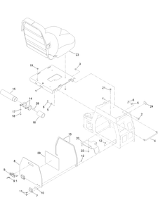 Seat Assembly Diagram and Parts List for 23803 400000000 - 999999999 Toro Lawn Tractor Accessories