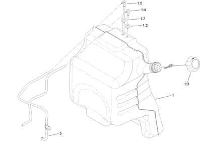Fuel Tank Assembly Diagram and Parts List for 71505 410000000-999999999 Toro Lawn Mower
