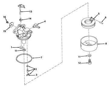 Carburetor No. 631612 Diagram and Parts List for 21173 3000001 - 3999999 Toro Lawn Mower