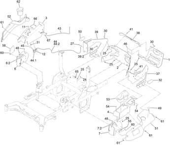 Throttle, Choke Cables And Guard Assembly Diagram and Parts List for 74010 414067788 - 414303378 Toro Lawn Tractor