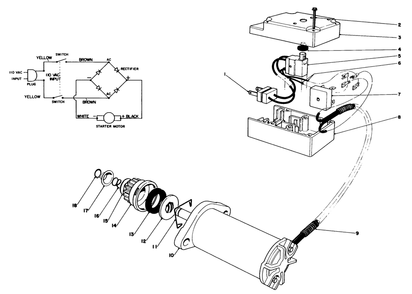 Starter Motor Switch Assembly (Model No.38115c) Diagram and Parts List for 38110C 8000001 - 8999999 Toro Snow Blower