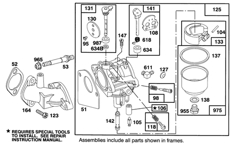 Engine Briggs & Stratton Model 283707-0156-01 Diagram and Parts List for 71200 5900001 - 5910000 Toro Lawn Tractor