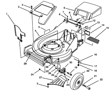Housing Assembly Diagram and Parts List for 26635B 3900001 - 3999999 Toro Lawn Mower