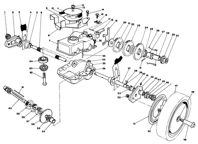 Gear Case Assembly Diagram and Parts List for 20718 5000001 - 5999999 Toro Lawn Mower