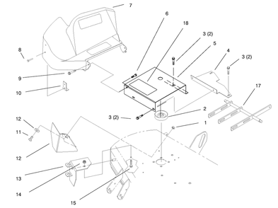 42" Deck Components Diagram and Parts List for 79301 7900476 - 7999999 Toro Lawn Tractor Accessories