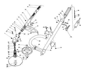 Handle Assembly Diagram and Parts List for 51607 3000001 - 3999999 Toro Trimmer