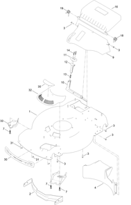 Housing Assembly Diagram and Parts List for 21466T 411700000 - 411873607 Toro Lawn Mower