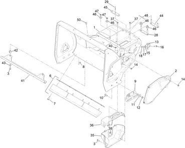 Main Frame Assembly Diagram and Parts List for 36002 416000000 - 999999999 Toro Snow Blower