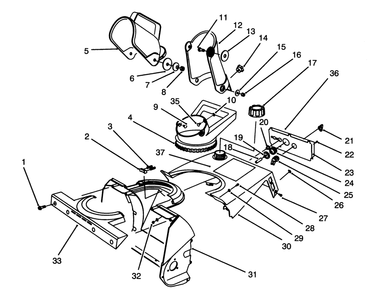 Chute Assembly Diagram and Parts List for 38170 5900001 - 5999999 Toro Snow Blower
