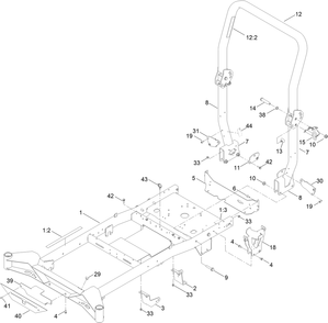 Part Location Diagram of 163-2385 Toro Frame With Decals Asm