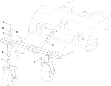 Caster Wheel And Carrier Assembly  36 Inch Flail Attachment Diagram and Parts List for 2720 312000001 - 312999999 Toro Lawn Tractor Accessories