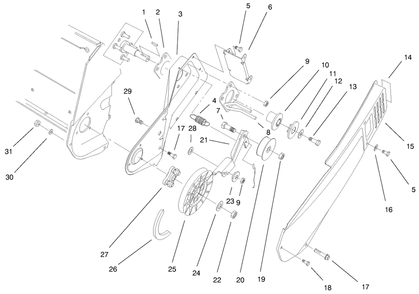Pulley & Belt Cover Assembly (Models 38177 & 38178) Diagram and Parts List for 38175 9900001 - 9999999 Toro Snow Blower