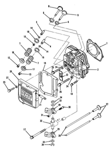 12.5hp Engine Cylinder Head & Valves Assembly Diagram and Parts List for 32-10B503 2000001 - 2999999 Toro Lawn Tractor