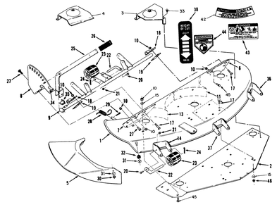 Deck & Decal Assembly Diagram and Parts List for 05-42SY03 2000001 - 2999999 Toro Lawn Mower