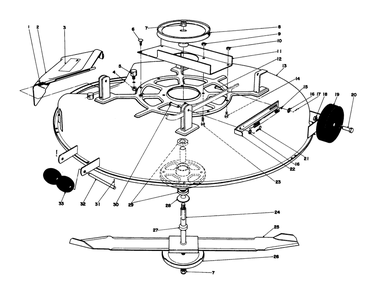 Cutting Deck Diagram and Parts List for 57360 9000001 - 9999999 Toro Lawn Tractor