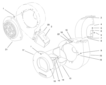 Blower Assembly Diagram and Parts List for 62924 9900001 - 9999999 Toro Leaf Blower / Vacuum