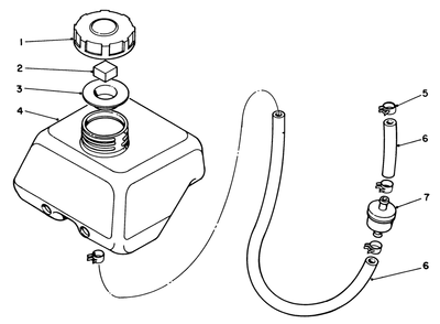 Fuel Tank Assembly Diagram and Parts List for 58410 7000001 - 7999999 Toro Edger