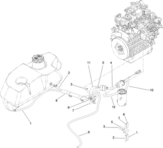 Fuel Line Assembly Diagram and Parts List for 74267 403247200-999999999 Toro Lawn Mower