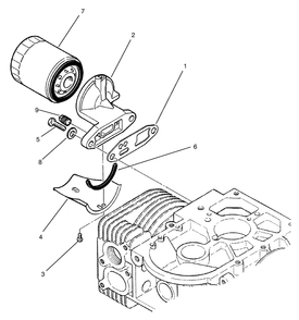 Oil Filter Assembly Diagram and Parts List for 74120 490001 - 499999 Toro Lawn Tractor