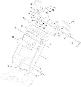 Upper Control Assembly Diagram and Parts List for 39488 (312000001-312999999)(2012) Toro Lawn Mower