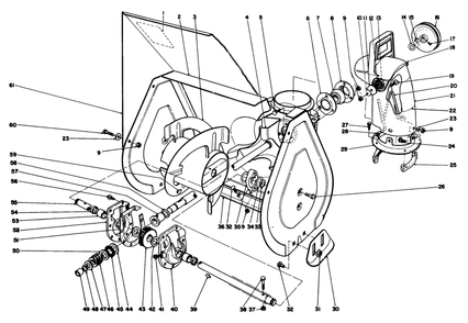 Auger Assembly Diagram and Parts List for 38056 8000001 - 8999999 Toro Snow Blower