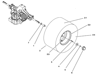 Rear Axle Assembly Diagram and Parts List for 71218 6900001 - 6999999 Toro Lawn Tractor