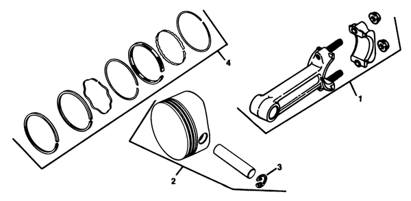 Piston & Rod-Engine Kohler Model No. Kt17qs Type No. 24324 Diagram and Parts List for 30754 60402 - 69999 Toro Lawn Tractor