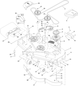 Deck Assembly Diagram and Parts List for 78924 402505651-999999999 Toro Lawn Mower