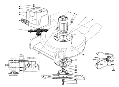 Motor & Blade Assembly Diagram and Parts List for 20564C 7000001 - 7999999 Toro Lawn Mower