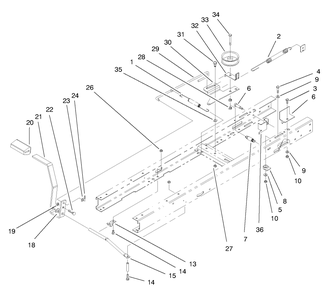Clutch Assembly Diagram and Parts List for 71190 8900001 - 8999999 Toro Lawn Tractor