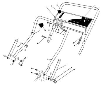 Handle Assembly Diagram and Parts List for 20631 8000001 - 8999999 Toro Lawn Mower