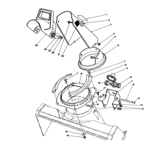 Discharge Chute Assembly Diagram and Parts List for 38180 7000001 - 7999999 Toro Snow Blower
