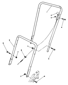 Handle Assembly Diagram and Parts List for 22025C 7000001 - 7999999 Toro Lawn Mower