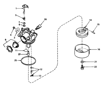 Carburetor No. 632050a Diagram and Parts List for 20810 2000001 - 2999999 Toro Lawn Mower