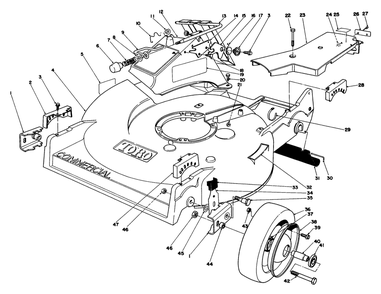 Housing Assembly (Model 22035) Diagram and Parts List for 22035 5000001 - 5999999 Toro Lawn Mower