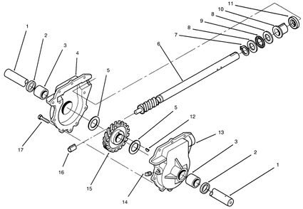 24" Auger Gearcase Assembly No. 74-1560 Diagram and Parts List for 38543 6900001 - 6999999 Toro Snow Blower