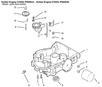 Oil Pan / Lubrication Diagram and Parts List for 72115 9900001 - 9999999 Toro Lawn Tractor