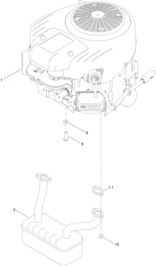 Engine And Muffler Assembly Diagram and Parts List for 74679 400000000 - 999999999 Toro Lawn Tractor