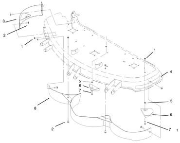 Recycler Baffles And Kicker Plates Diagram and Parts List for 78365 7900001 - 7999999 Toro Lawn Tractor