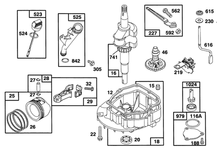 Engine Gts-150 Diagram and Parts List for 26636B 6900001 - 6999999 Toro Lawn Mower